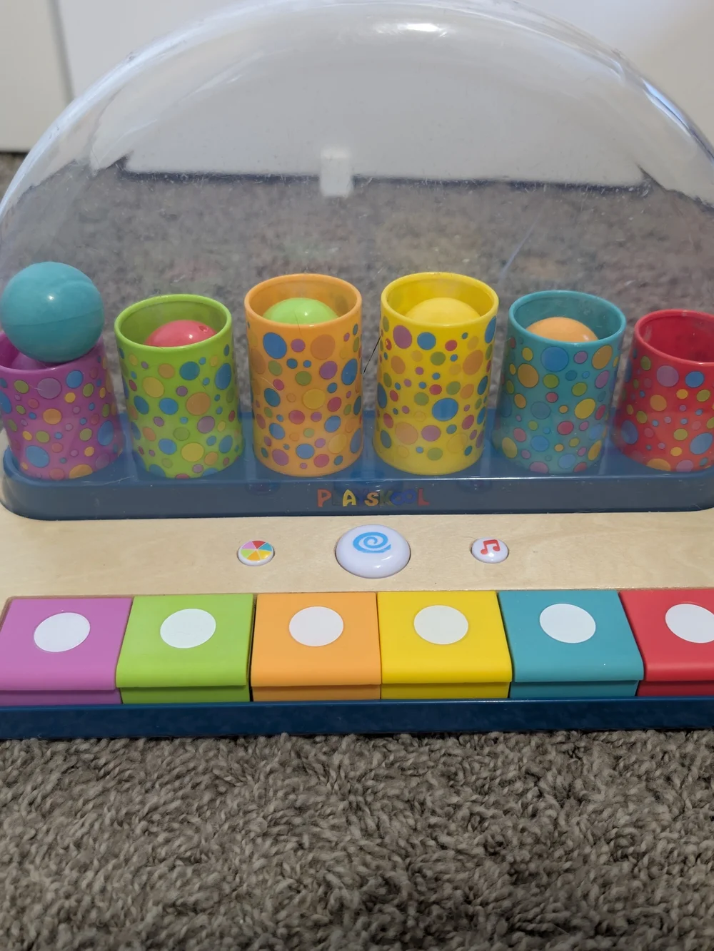 PASKAL Rainbow Pop Piano Ball Drop Toy Musical Cause And Effect